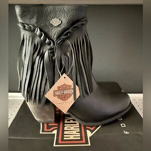 Harley-Davidson Retta Fringe Leather Boots